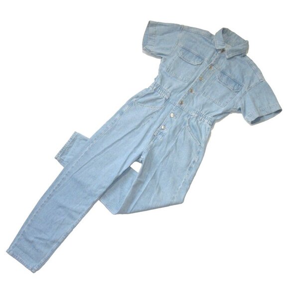 NWT We The Free People Marci Coverall in Clear Skies Denim Jumpsuit XS $128